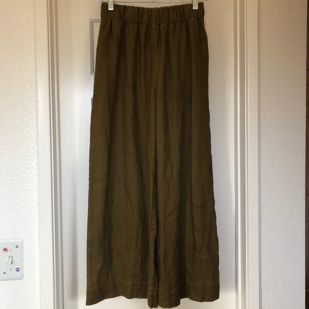 Elizabeth Suzann Florence Pants Olive Linen (S)
